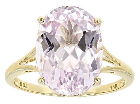 Pink Kunzite 14k Yellow Gold Ring 6.82ct