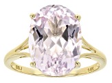 Pink Kunzite 14k Yellow Gold Ring 6.82ct