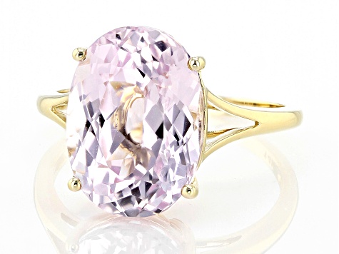 Pink Kunzite 14k Yellow Gold Ring 6.82ct