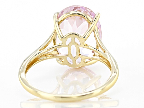 Pink Kunzite 14k Yellow Gold Ring 6.82ct
