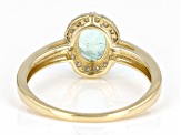 Emerald With Diamond 14k Yellow Gold Ring 0.80ctw