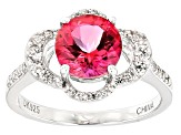 Pink Danburite Rhodium Over Sterling Silver Ring 2.01ctw