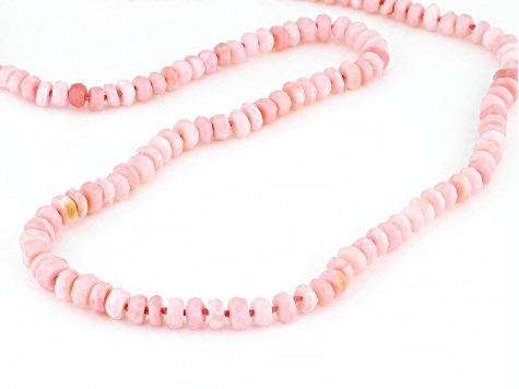 Pink Peruvian Opal Sterling Silver Bead Necklace