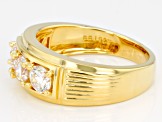 White Strontium Titanate 18k Yellow Gold Over Sterling Silver Mens Ring 2.09ctw