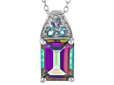 Multicolor Topaz Sterling Silver Pendant With Chain 3.49ctw