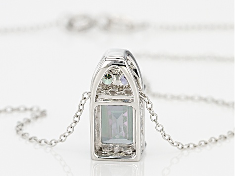 Multicolor Topaz Sterling Silver Pendant With Chain 3.49ctw