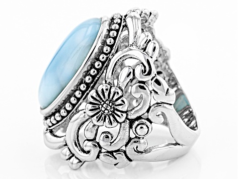 Blue Larimar Sterling Silver Ring - YBH031 | JTV.com