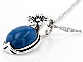 Blue Opal Sterling Silver Pendant With Chain