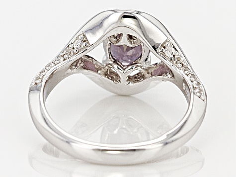 Purple Spinel Rhodium Over Sterling Silver Ring 1.69ctw
