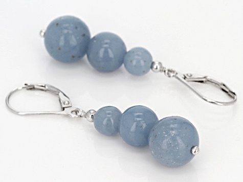 Blue Angelite Sterling Silver Earrings