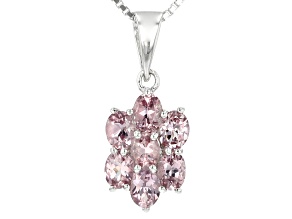 Color shift garnet, rhodium over sterling silver pendant with chain 1.19ctw