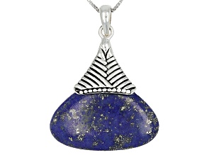 Blue Lapis Lazuli Sterling Silver Pendant With Chain