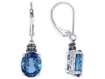 Picture of London Blue Topaz Rhodium Over Sterling Silver Earrings 5.68ctw