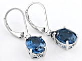 London Blue Topaz Rhodium Over Sterling Silver Earrings 5.68ctw