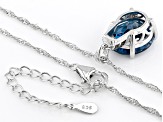 London Blue Topaz Rhodium Over Sterling Silver Pendant With Chain 8.27ctw