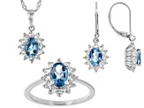 London blue topaz rhodium over sterling silver jewelry set 5.03ctw