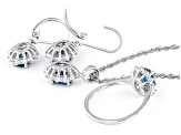 London blue topaz rhodium over sterling silver jewelry set 5.03ctw