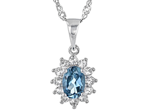 London blue topaz rhodium over sterling silver jewelry set