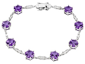 Zandrite and White Topaz Rhodium Over Sterling Silver Bracelet 14.58ctw