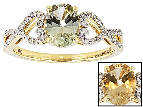 Color Change Zultanite And White Diamond 14k Yellow Gold Ring 1 19 Color Change Zultanite And White Diamond 14k Yellow Gold Ring 1 19ctw