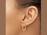 14k Yellow Gold 3/4 inch Polished Fancy Pattern Hoop Earrings