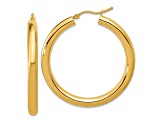 14k Yellow Gold 1 9/16 inch Polished Hoop Earrings