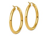 14k Yellow Gold 1 9/16 inch Polished Hoop Earrings