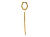 14K Yellow Gold Polished and Satin Oval Saint Christopher Pendant