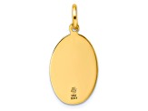 14K Yellow Gold Polished and Satin Oval Saint Christopher Pendant