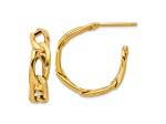 14k Yellow Gold 13/16 inch Polished Link Hoop Earrings