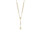 14k Yellow Gold and 14k Rose Gold Diamond-Cut Cross Y-Drop Cable Link 17.75 Inch Necklace