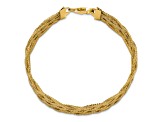 14k Yellow Gold Polished 16.8mm Braided Mesh Stretchable Bracelet
