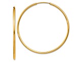 14k Yellow Gold 1 9/16 inch Polished Round Endless Hoop Earrings
