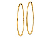 14k Yellow Gold 1 9/16 inch Polished Round Endless Hoop Earrings