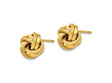10k Yellow Gold 8mm Polished Diamond-Cut Love Knot Stud Earrings