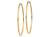 14k Yellow Gold 2 inch Polished Round Endless Hoop Earrings