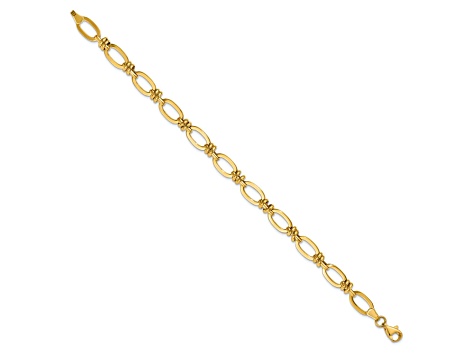 14k Yellow Gold Polished 8mm Fancy Link Bracelet