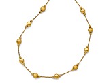 14k Yellow Gold Diamond-Cut, Scratch Finish and Polished 17 Inch Necklace