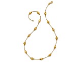 14k Yellow Gold Diamond-Cut, Scratch Finish and Polished 17 Inch Necklace