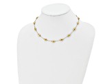 14k Yellow Gold Diamond-Cut, Scratch Finish and Polished 17 Inch Necklace