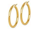14k Yellow Gold 1 7/16 inch Polished Hoop Earrings