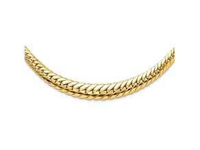 14k Yellow Gold 8mm Polished Graduated Fancy 18 Inch Chain