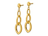 14k Yellow Gold Polished and Brushed Fancy Dangle Earrings