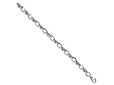 Rhodium Over 14k White Gold Polished 9mm Fancy Link Bracelet