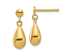 14k Yellow Gold Polished Teardrop Dangle Earrings