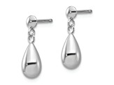 Rhodium Over 14k White Gold Polished Teardrop Dangle Earrings
