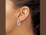 14K Two-tone Gold 13/16 inch Hinged Hoop Earrings