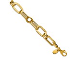 14k Yellow Gold Polished and Textured 8.75mm Fancy Greek Key Link Bracelet