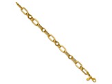 14k Yellow Gold Polished and Textured 8.75mm Fancy Greek Key Link Bracelet