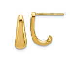 14k Yellow Gold 9/16 inch Polished J-Hoop Earrings